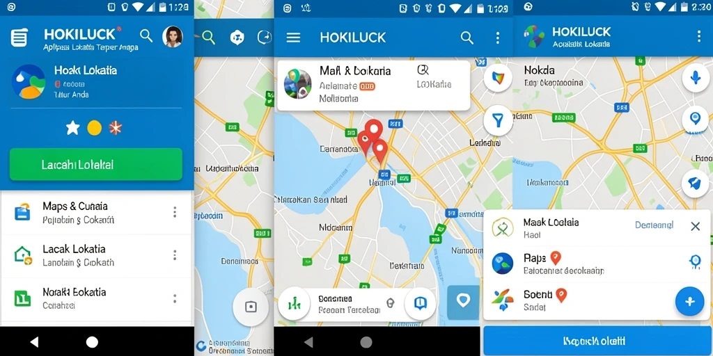 Tampilan antarmuka HOKILUCK yang sederhana dan efektif untuk lacak lokasi.