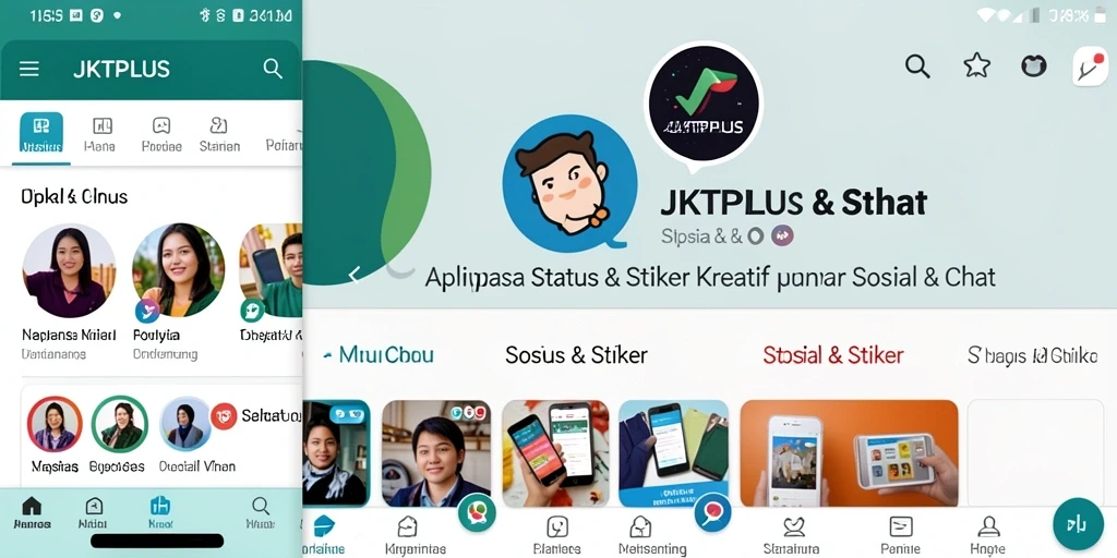 Tampilan antarmuka JKTPLUS yang menarik dan penuh warna.