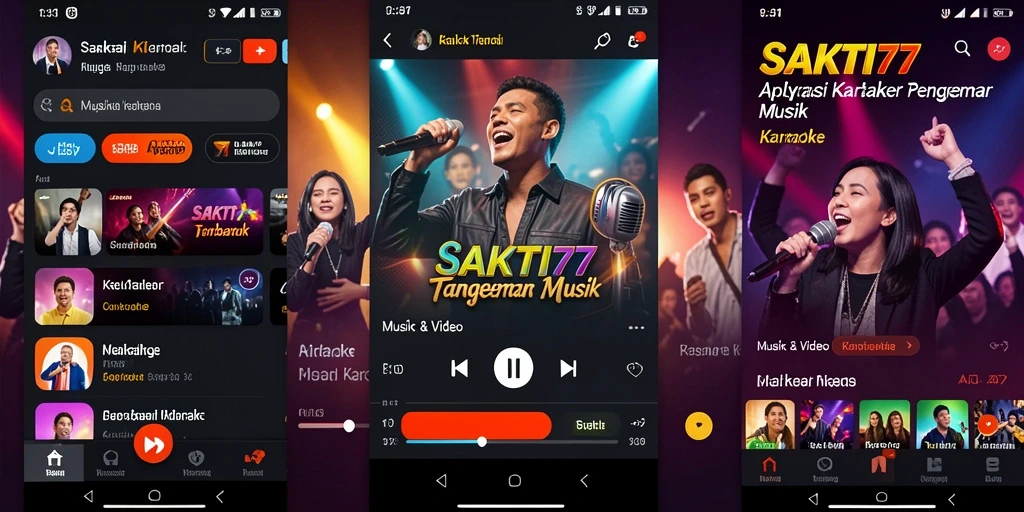 Interface SAKTI77 menampilkan fungsi karaoke dengan mudah dan menarik.